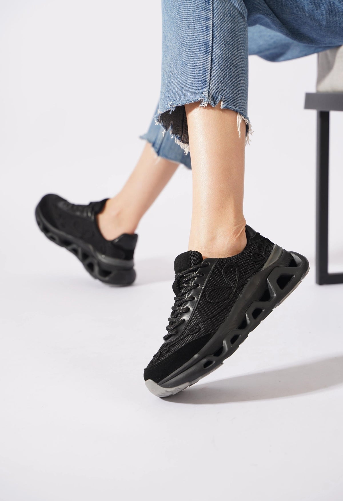 Lemoors Mia Fileli Yüzey Havalı Hafif Yumuşak Tabanlı Sneaker