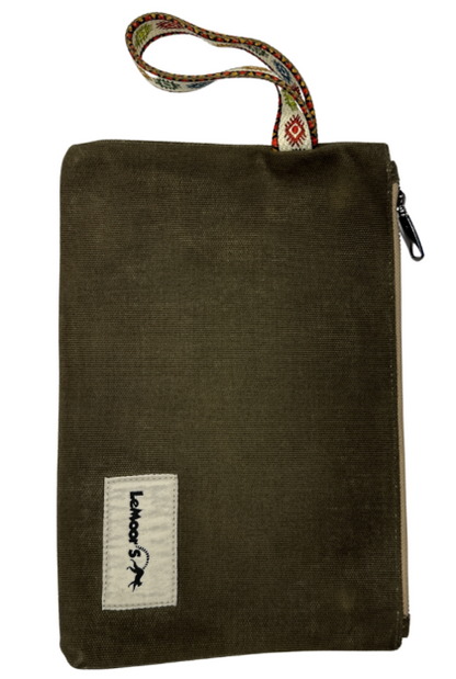 Lemoors Hibiscus Waxed Canvas Tote Bag Khaki
