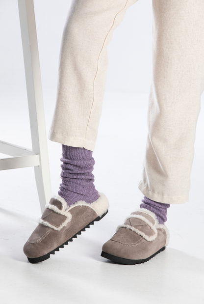 Angel Shearling- Natural Cork/ Suede Shearling- Mink