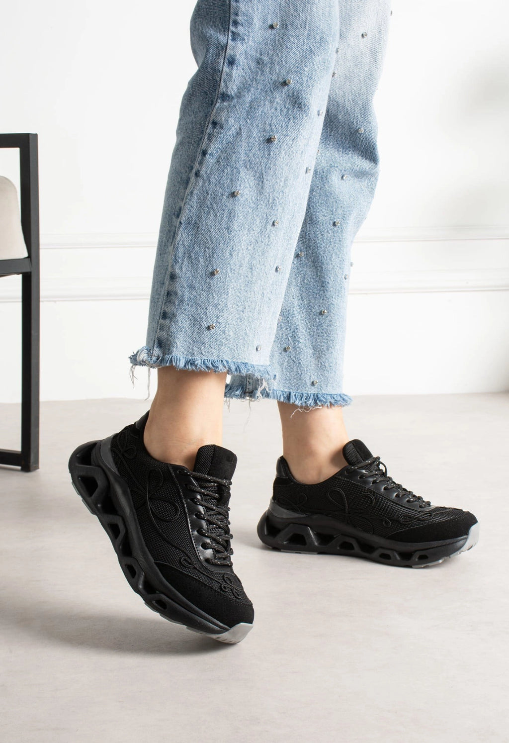 Lemoors Mia Fileli Yüzey Havalı Hafif Yumuşak Tabanlı Sneaker