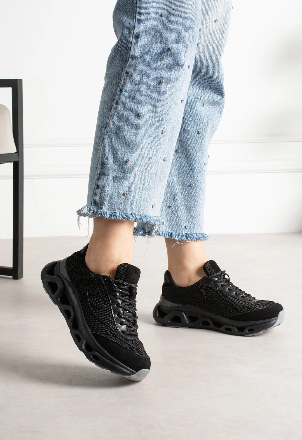 Lemoors Mia Fileli Yüzey Havalı Hafif Yumuşak Tabanlı Sneaker