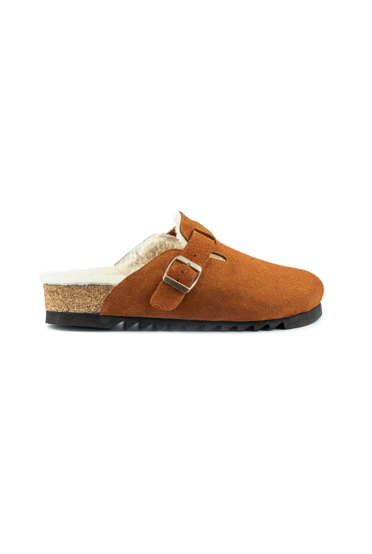 Susana Shearling-Natural Cork- Suede Shearling- Cinnamon Powder