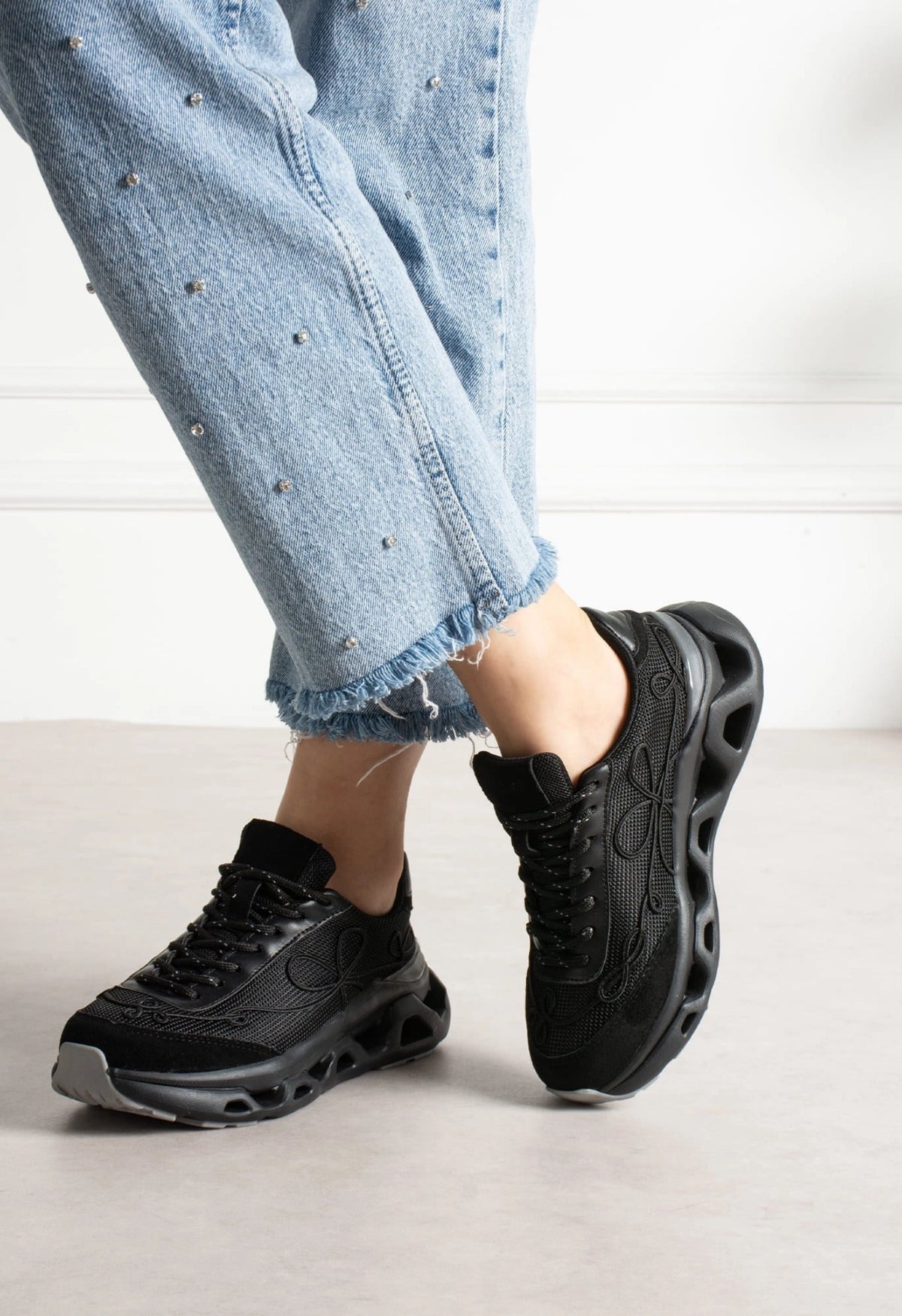 Lemoors Mia Fileli Yüzey Havalı Hafif Yumuşak Tabanlı Sneaker