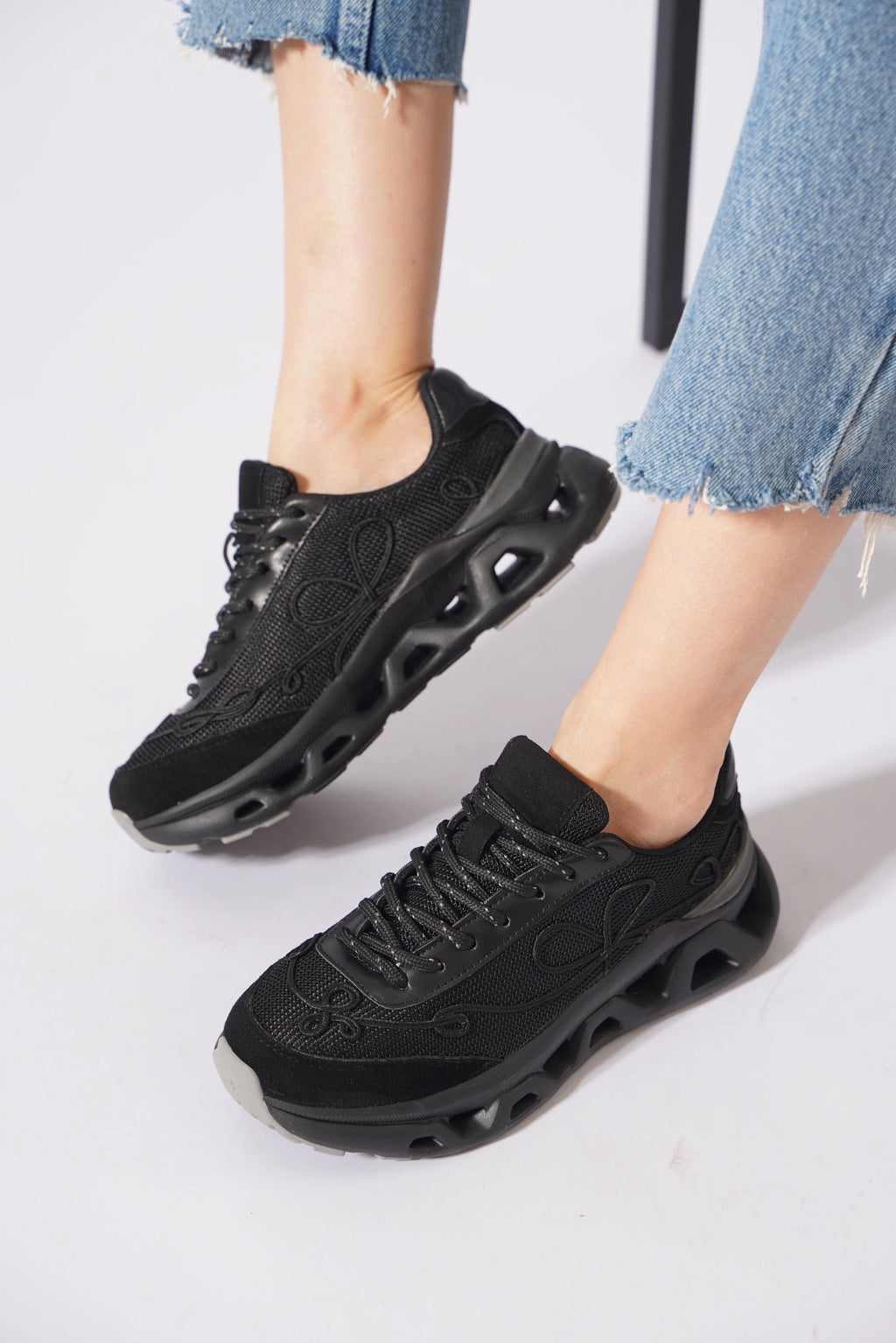 Lemoors Mia Fileli Yüzey Havalı Hafif Yumuşak Tabanlı Sneaker