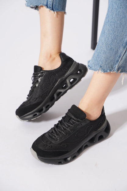 Lemoors Mia Fileli Yüzey Havalı Hafif Yumuşak Tabanlı Sneaker