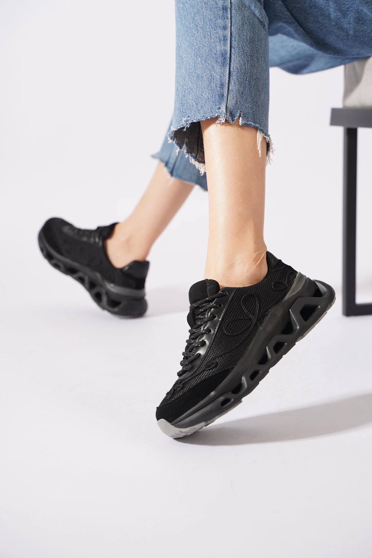 Lemoors Mia Fileli Yüzey Havalı Hafif Yumuşak Tabanlı Sneaker