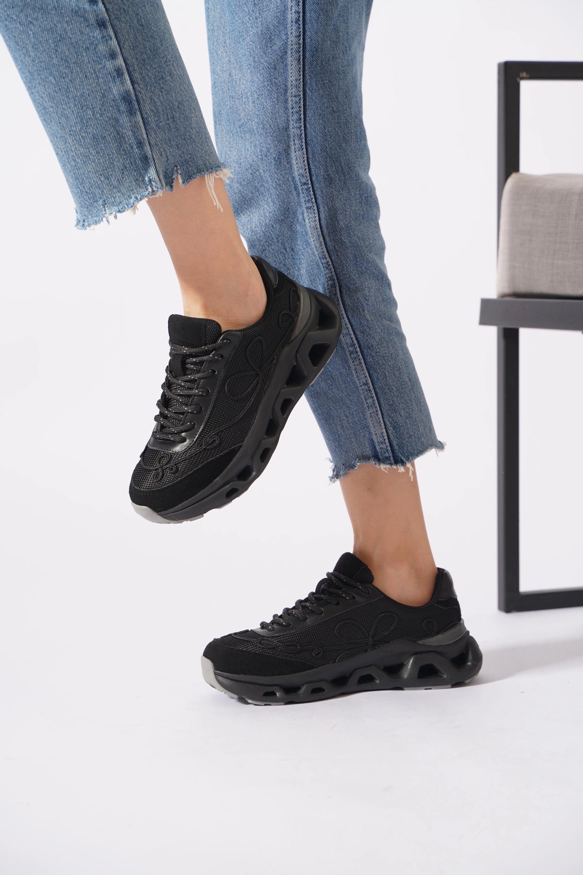 Lemoors Mia Fileli Yüzey Havalı Hafif Yumuşak Tabanlı Sneaker