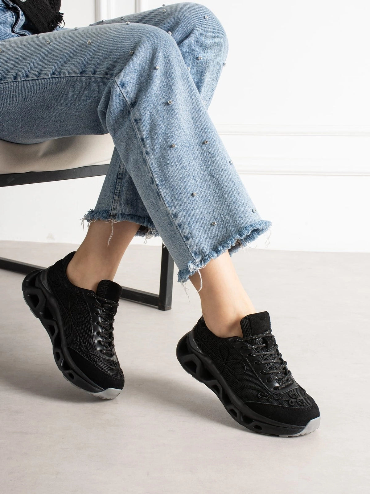 Lemoors Mia Fileli Yüzey Havalı Hafif Yumuşak Tabanlı Sneaker