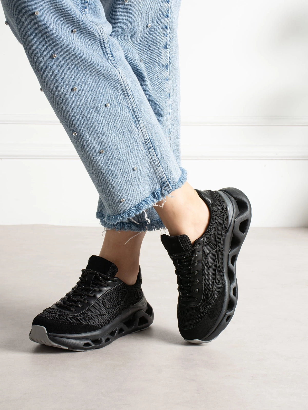 Lemoors Mia Fileli Yüzey Havalı Hafif Yumuşak Tabanlı Sneaker